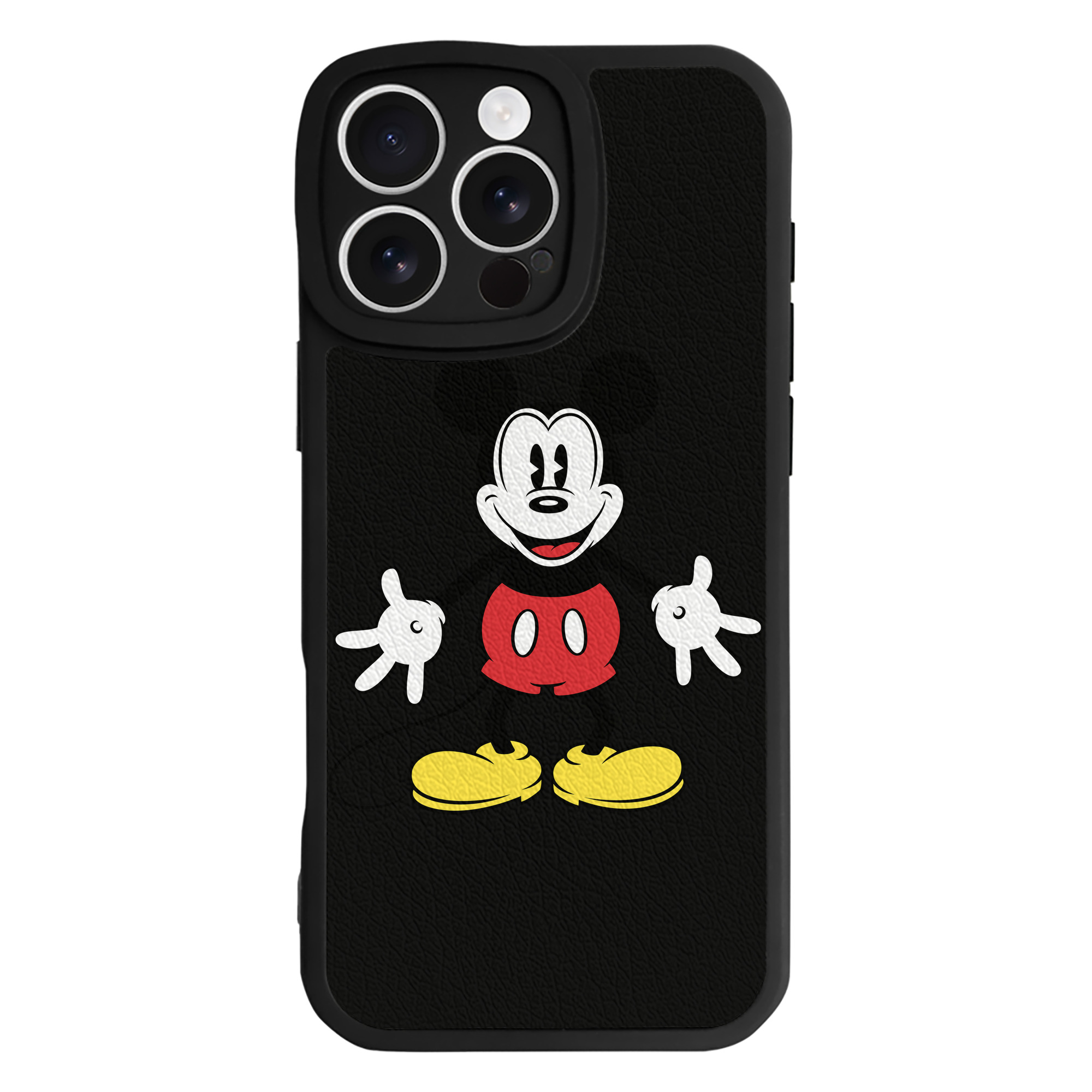 （画像用） ミッキーマウス Mickey Mouse 【iPhone 16シリーズ対応】シリコンスマホケース（レザー調） 材質：シリコン